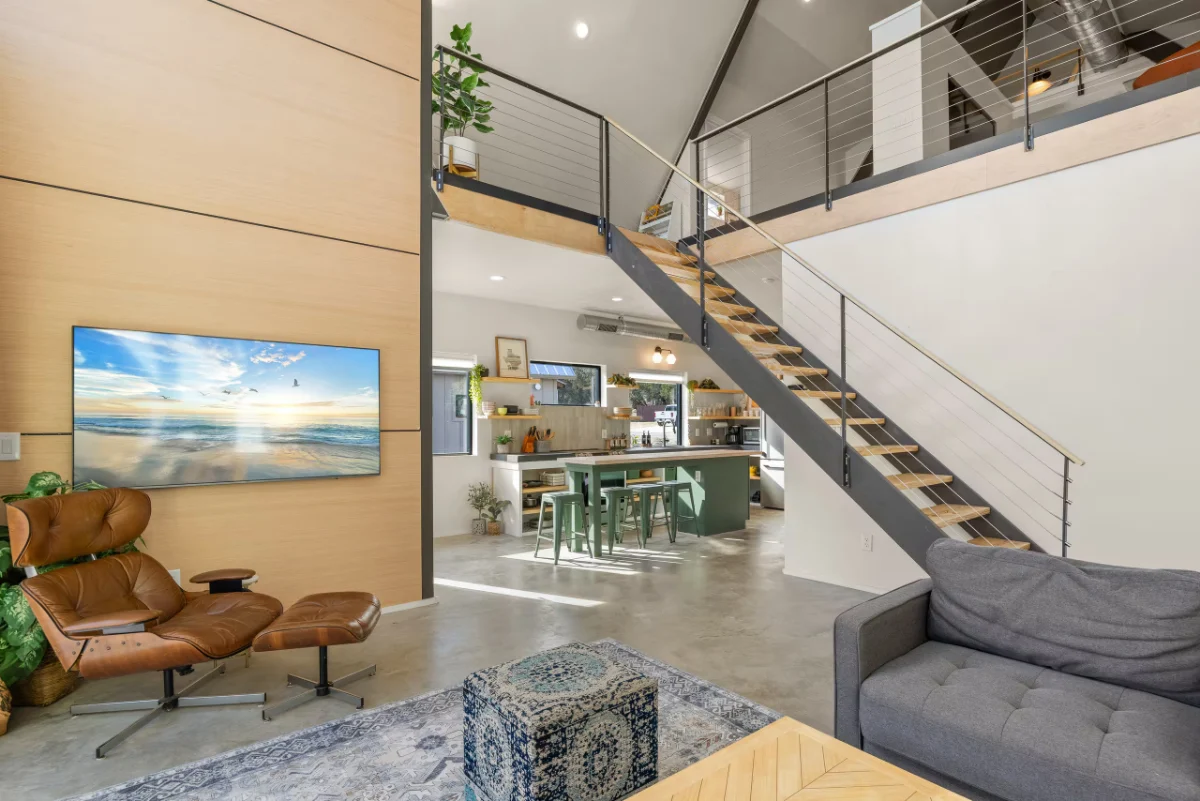 Guest-ready living space prepared for a short-term rental turnover